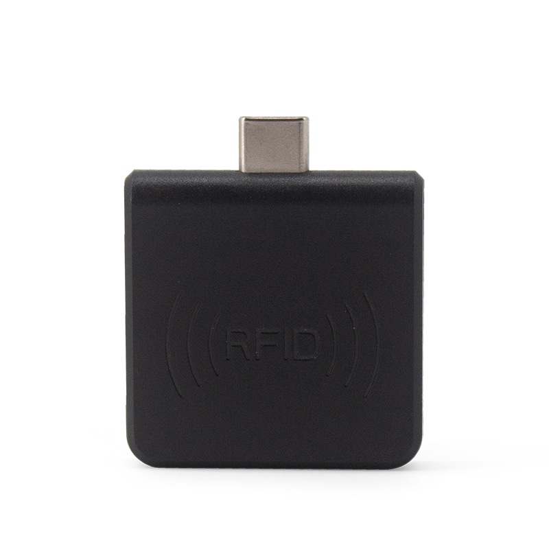 Esta imagem destaca terminal de conexão em Leitor RFID ISO15693 Type-C para Verificação Móvel para aplicações de Leitores RFID HF de 13 —56 MHz.