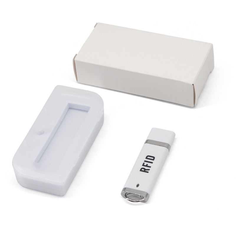 Imagem de Leitor RFID USB 125 kHz para Cartões EM ID com painel frontal com teclado para compradores que comparam soluções de Leitores RFID LF de 125 kHz.