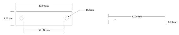 Tag RFID PCB para metal para ativos logísticos, com acabamento metálico escovado.
