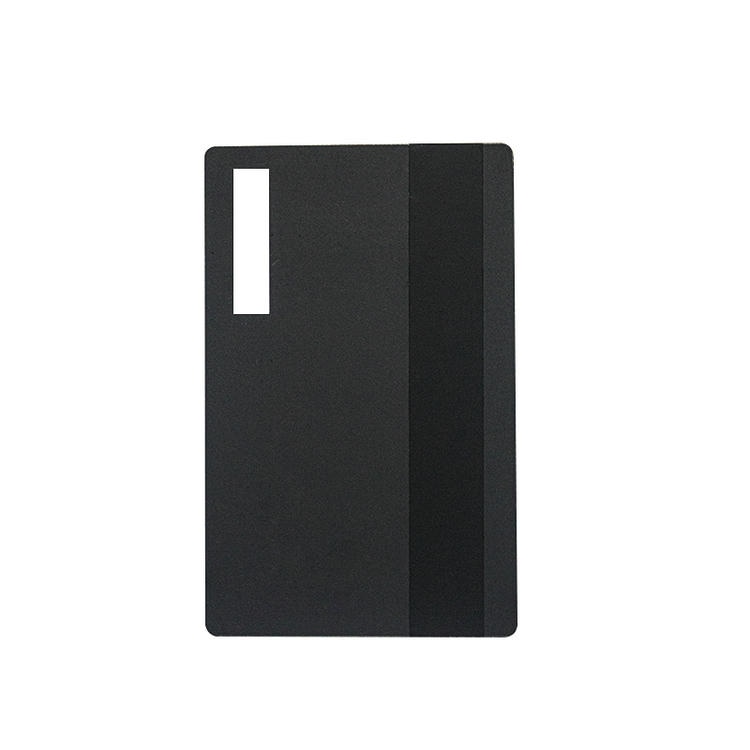 Foto do produto Cartões IC inteligentes em metal personalizados para acesso seguro, mostrando acabamento escovado na categoria de cartões IC metálicos de contato.