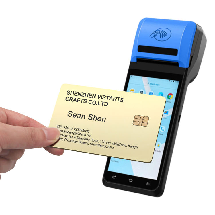 Imagem de Cartões Metálicos com Chip Contact para Pagamento com foco em corpo metálico durável para projetos de Cartões IC metálicos com contato.