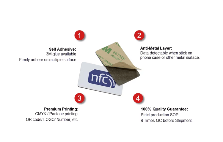 Adesivo NFC NTAG216 em epóxi para aplicações em ambientes industriais.