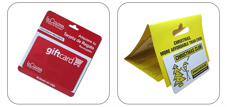 Imagem destacando a cena de aplicação dos cartões-presente plásticos personalizados para identidade de marca em aplicações de Cartões plásticos.