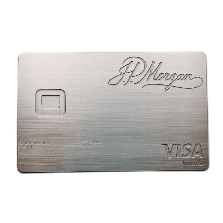 Cartão IC metálico personalizado com foco em impressão personalizada para projetos de cartões IC metálicos de contato.