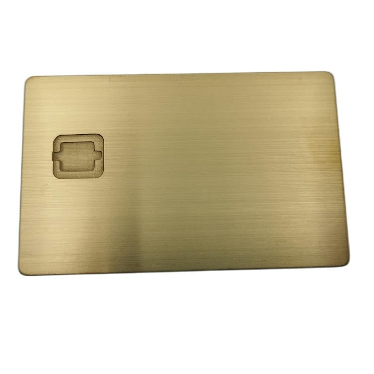 Imagem de Cartões IC Metálicos de Contato para Pagamentos com foco em acabamento em metal escovado para projetos de Cartões IC metálicos com contato.