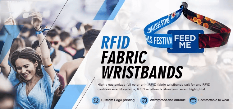 Pulseiras RFID de tecido para presença escolar aplicadas ao controle de acesso em eventos.