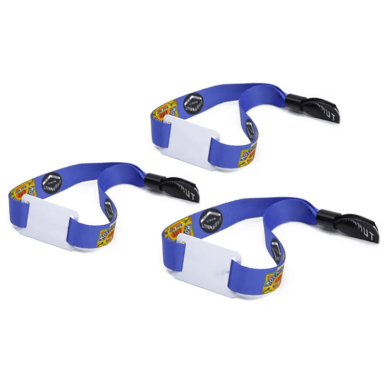 Pulseiras RFID em tecido confortáveis para uso durante feiras, conferências e eventos prolongados.