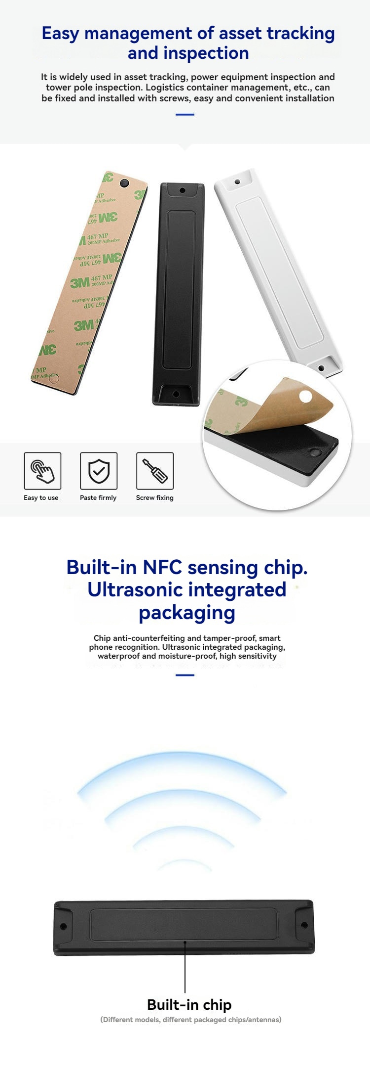 Etiquetas RFID ABS para metal em máquinas pesadas com acabamento metálico escovado para compradores que comparam soluções tags RFID de ABS para metal.