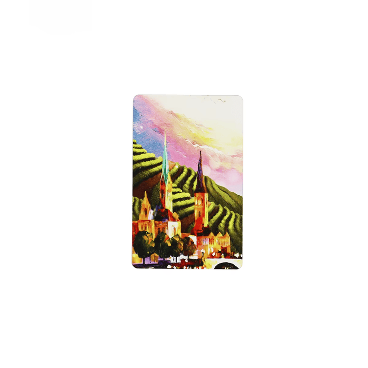 Imagem de Cartões RFID de Madeira para Programas Sustentáveis com leitura sem contato para compradores que comparam soluções de Cartões de madeira.