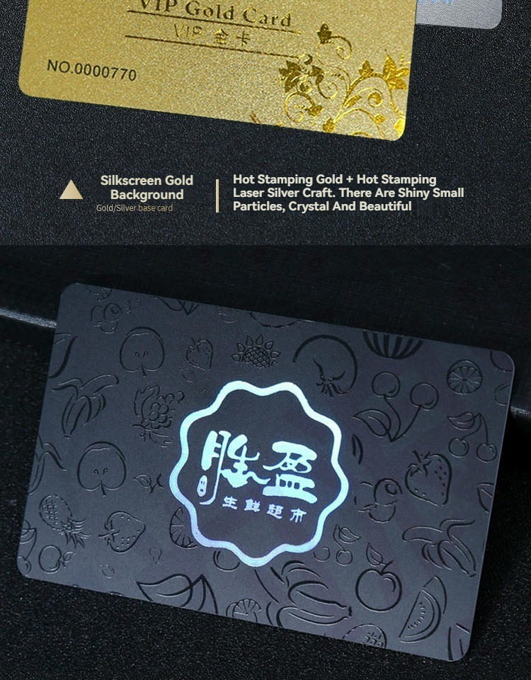 Imagem destacando cartões VIP em plástico personalizados para programas premium de associação em pedido de grande volume para aplicações Cartões plásticos.