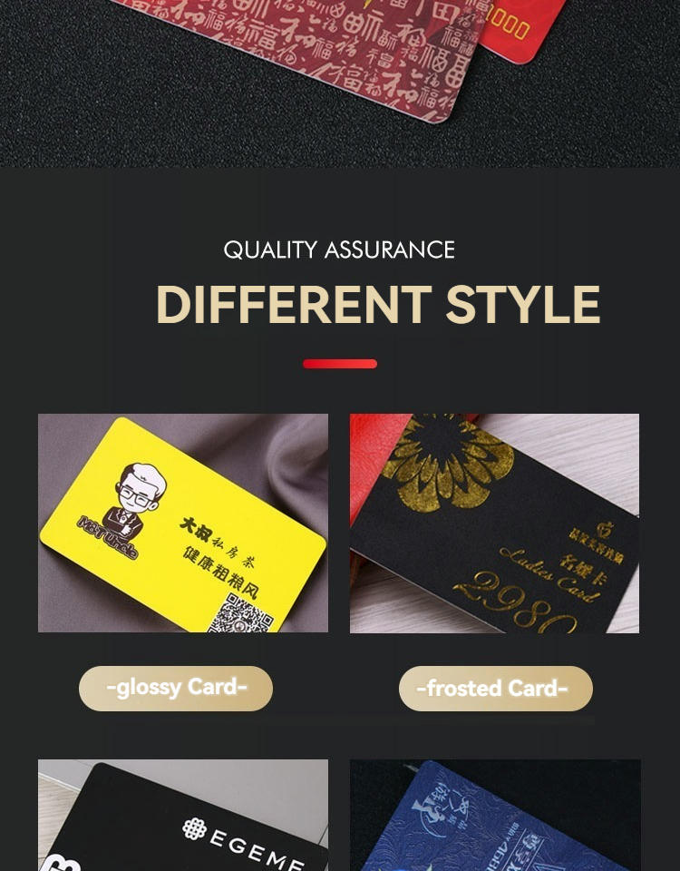 Cartões VIP em plástico personalizados para programas premium de associação apresentados em vista frontal para aplicações Cartões plásticos.