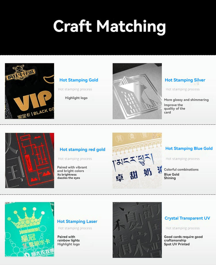 Cartões-Presente Premium Personalizados para Marcas mostrados em perspectiva do acabamento do material para aplicações de Cartões de Plástico.