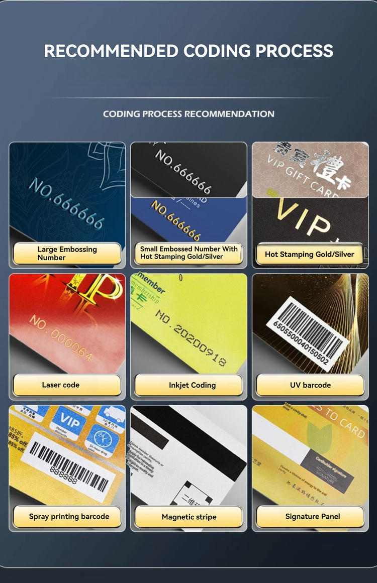 Detalhe de cartões VIP personalizados para salões de beleza para compradores que comparam soluções de cartões plásticos.