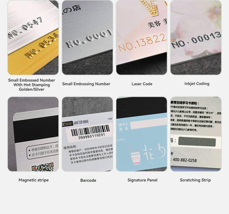 Cartões de PVC CR80 personalizados para programas de fidelização em perspectiva de comparação de produto para aplicações de Cartões de Plástico.