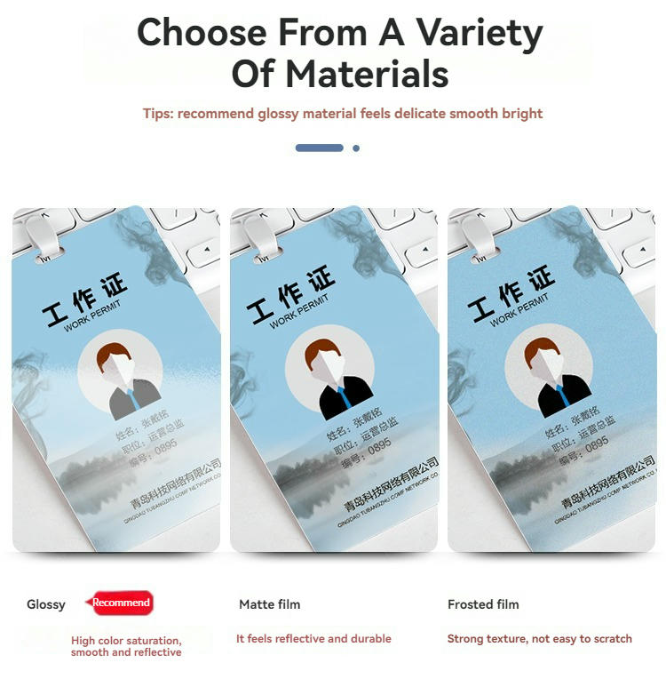 Comparação de crachás ID e cartões PVC de acesso personalizados para aplicações de cartões plásticos.