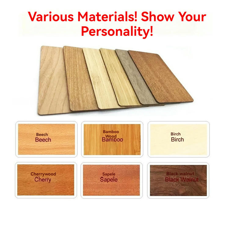 Apresentação de embalagem sustentável para cartões personalizados de bambu adequados para brindes corporativos e eventos ecológicos