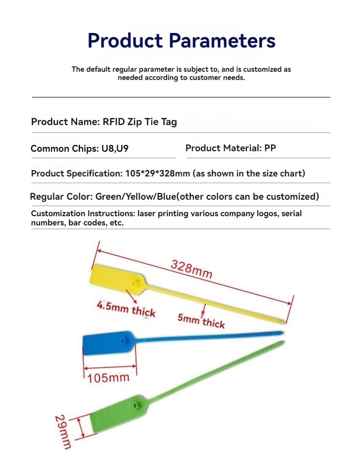 Etiqueta RFID UHF de abraçadeira para gestão de ativos na categoria RFID Cable Tie Tags.