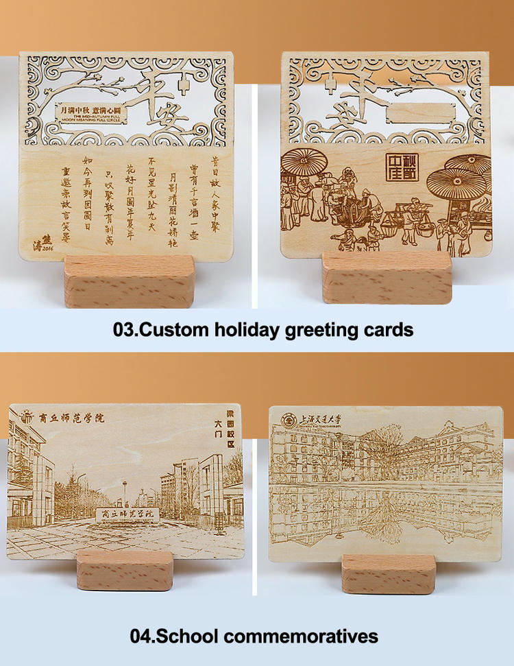 conjunto de cartões RFID em madeira de nogueira-preta com diferentes designs personalizados