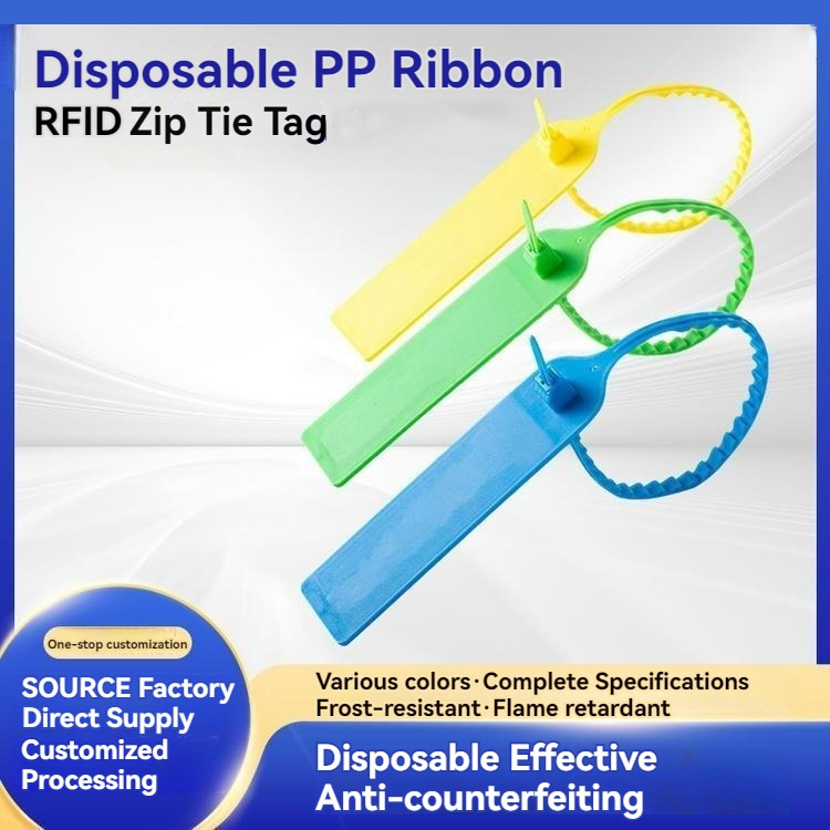 Imagem de Etiqueta RFID UHF de Abraçadeira Inviolável com disposição da antena para compradores que comparam soluções de Tags RFID com abraçadeira.