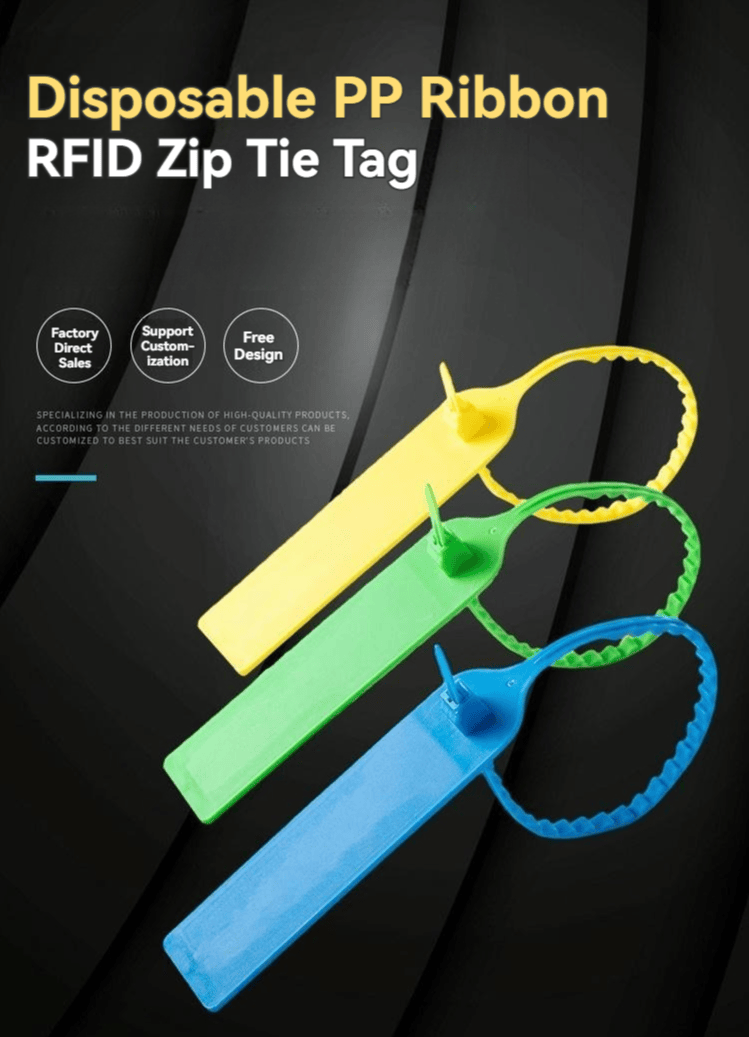Etiqueta RFID UHF de abraçadeira para selos de ativos invioláveis, com leitura sem contato na categoria RFID Cable Tie Tags.