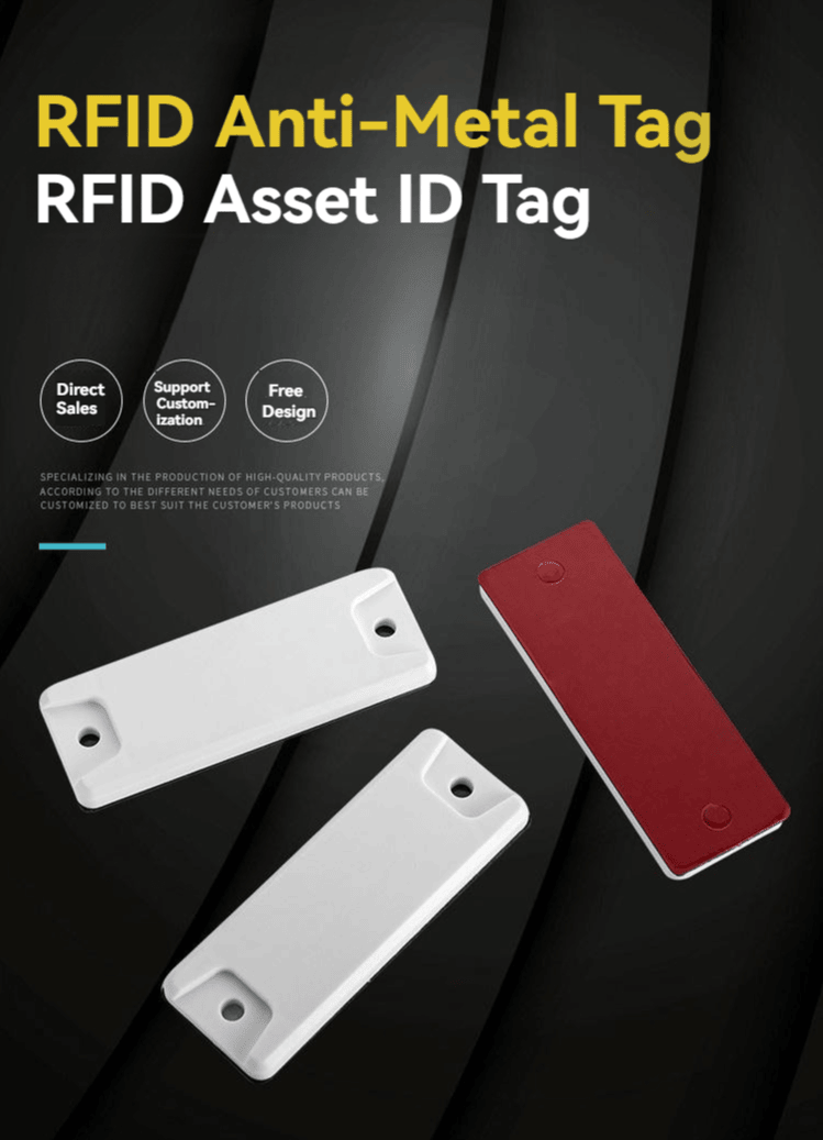 Tags RFID ABS para metal para ativos de TI e acesso em aplicação de rastreamento em armazém.