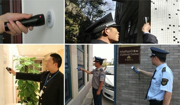 Etiquetas RFID adesivas para rondas de vigilância em vista lateral para compradores de soluções tags RFID de ABS para rondas de vigilância.