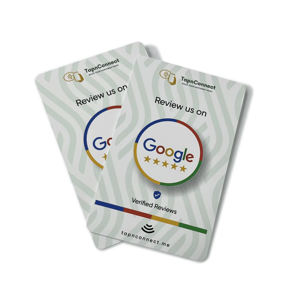 Ícone mostrando que o cartão NFC direciona o cliente diretamente para a página de avaliação no Google.