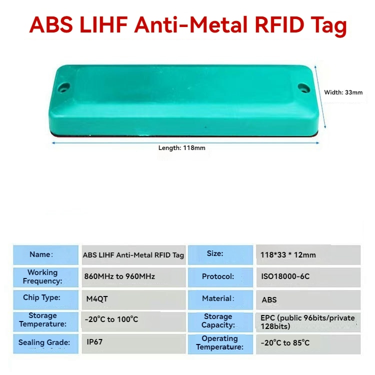 Imagem destacando etiquetas RFID ABS para metal em rastreamento de contêineres e ativos MRO.