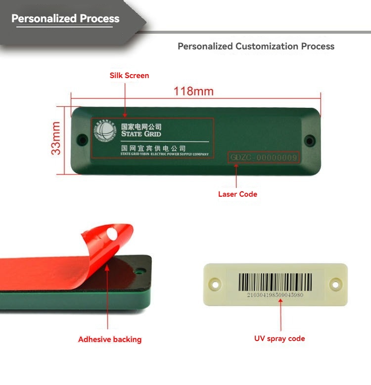 Imagem destacando superfície premium de etiquetas RFID ABS para metal em projetos de rastreamento MRO.