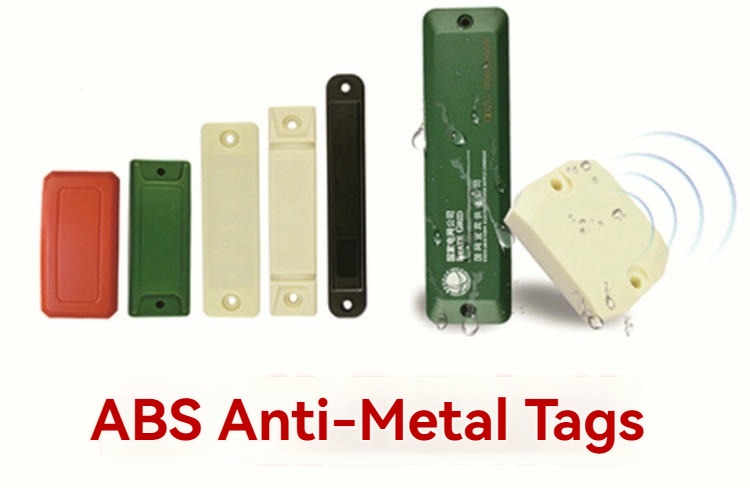 Etiquetas RFID ABS para metal em frotas de aluguer com acabamento escovado para projetos de identificação industrial.