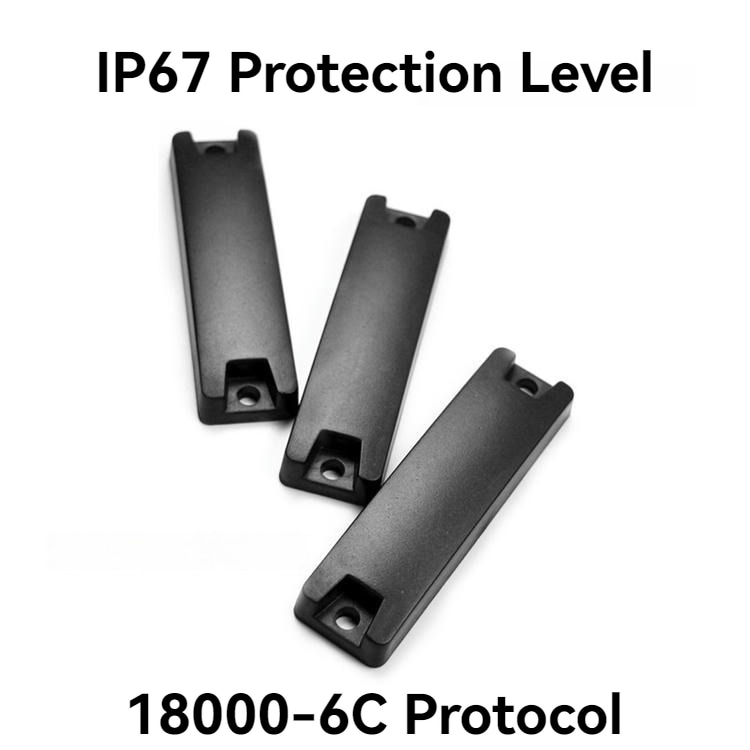 Tag RFID UHF PC para metal com borda polida para aplicações em ativos metálicos.