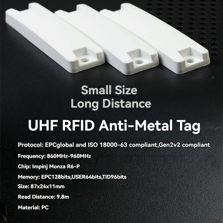 Imagem nítida de Tags UHF PC para Metal em Equipamentos Elétricos destacando superfície premium para aplicações de Tags RFID ABS para metal.