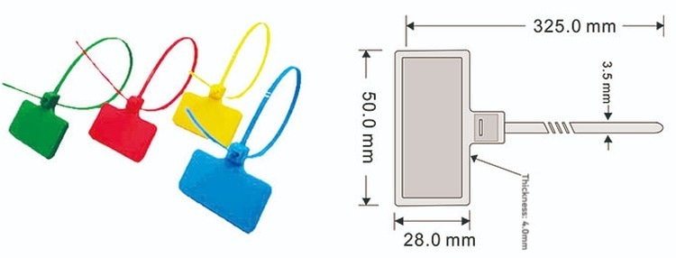 Lacre RFID com abraçadeira e identificação durável para projetos de rastreamento.