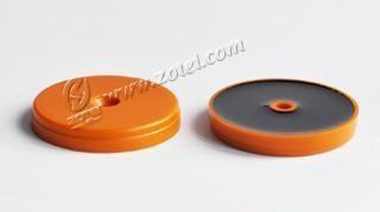 Tag RFID ABS para metal para ronda de segurança, mostrado em vista com borda polida para aplicações de tags RFID de ABS para rondas de vigilância.