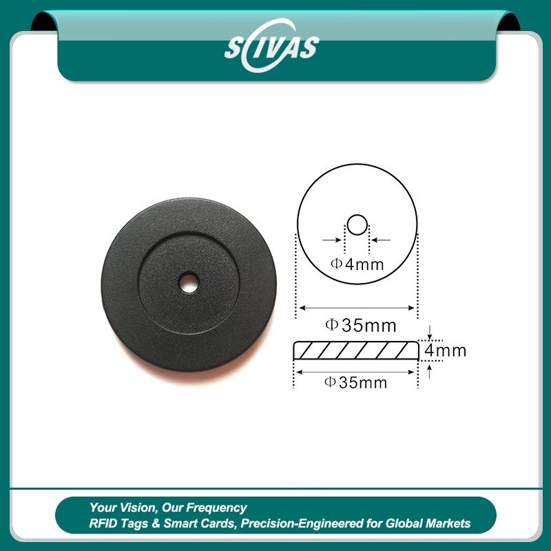 Imagem de Tag RFID ABS Grande para Pontos de Ronda com logotipo impresso para compradores que comparam soluções de Tags RFID ABS para ronda de segurança.