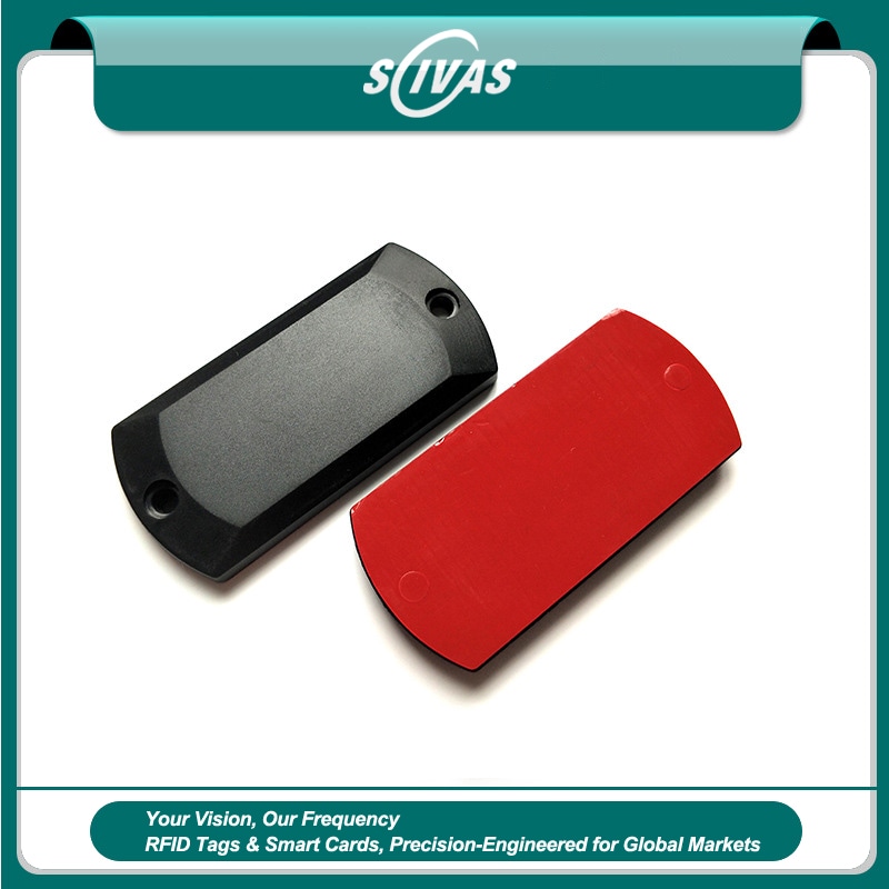 Imagem nítida de Tags RFID ABS Externos para Ativos Metálicos destacando borda polida para aplicações de Tags RFID ABS para metal.