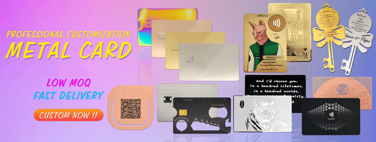 Cartões IC de contato em metal personalizados para acesso seguro, apresentados com detalhe nítido do chip para aplicações de cartões IC de contato em metal.
