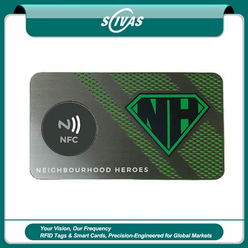 Cartões NFC metálicos preto fosco personalizados