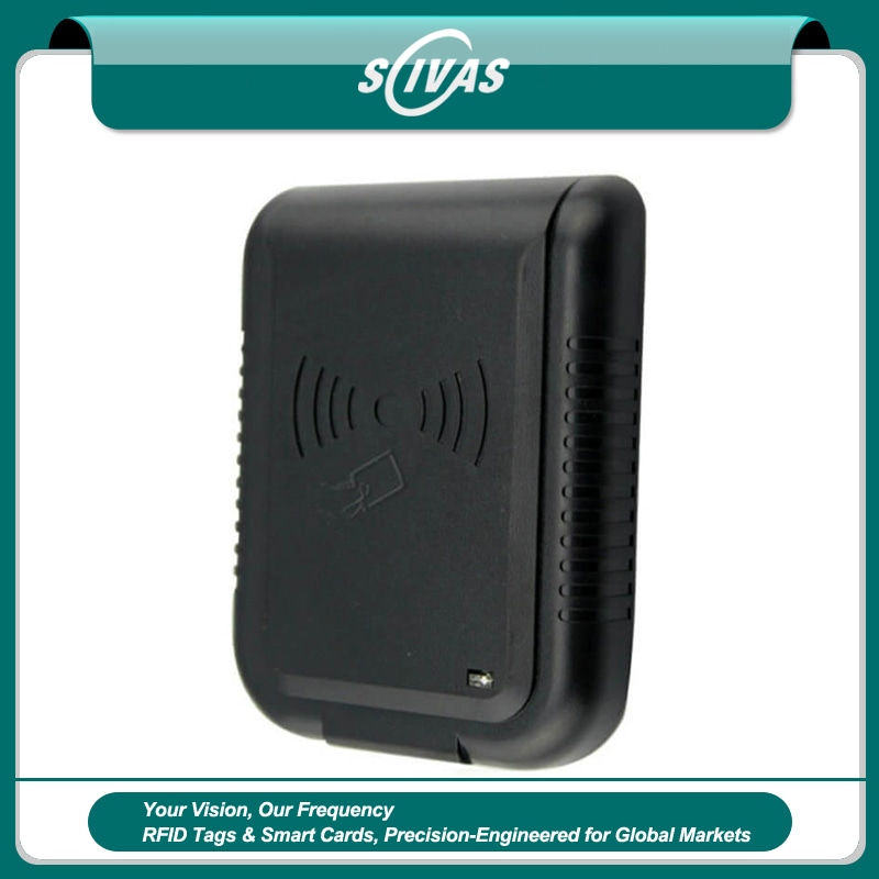Imagem nítida de Leitor RFID LF com DIP Switch e Saída UID Configurável destacando design para montagem em parede para aplicações de Leitores RFID LF de 125 kHz.