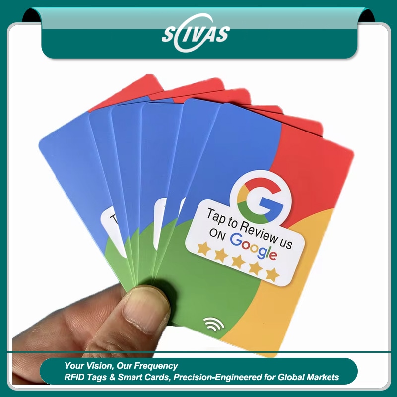 Cartões de avaliação premium NFC do Google desenvolvidos especificamente para cafés aumentarem o envolvimento dos clientes e coletarem feedback instantâneo