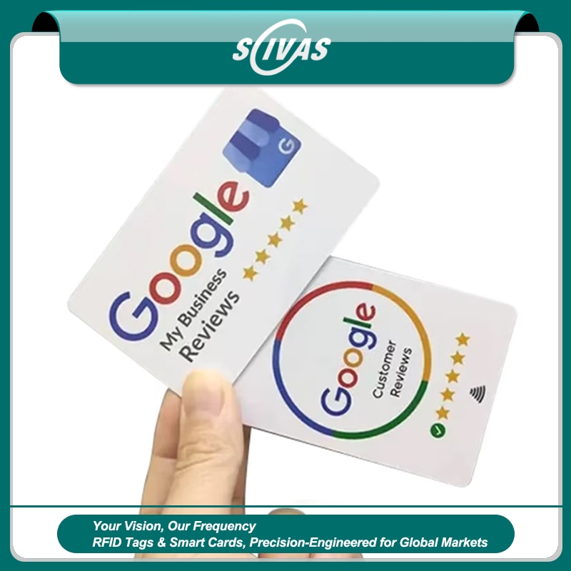 Cartões profissionais NFC de avaliação do Google desenvolvidos para empresas de serviços fortalecerem a credibilidade e coletarem feedback dos clientes instantaneamente