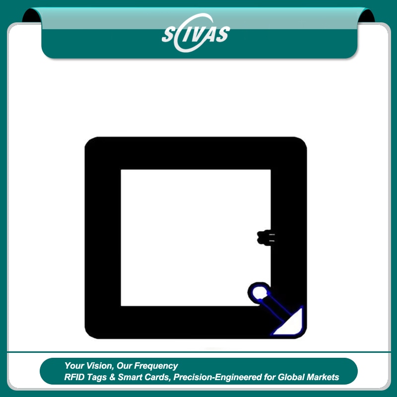 Imagem de Etiquetas HF RFID para Visibilidade por Item com foco em detalhes do chip para projetos de Etiquetas RFID HF.