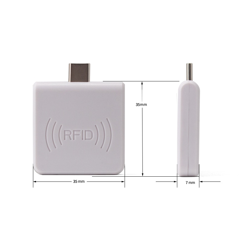 Leitor RFID HF 13,56MHz personalizado para Android, exibido com foco no layout da antena para projetos de leitores RFID HF 13,56MHz.