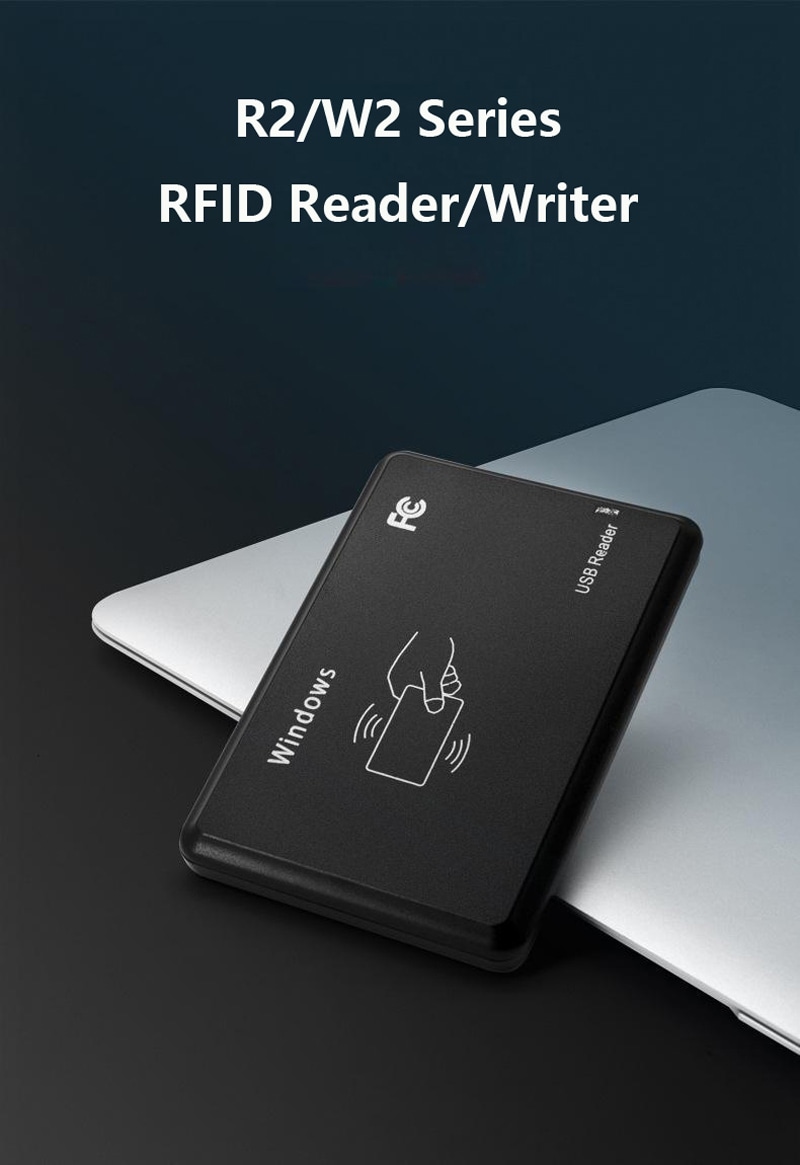 Leitor de cartões RFID IC para sistemas de cartões HF em uma instalação de entrada de porta para aplicações com leitores RFID HF de 13.56MHz.
