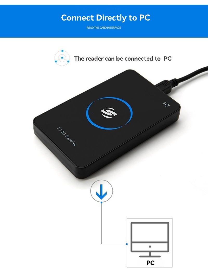 Leitor RFID utilizado em um armazém para registrar caixas e itens em processos de estoque e logística.