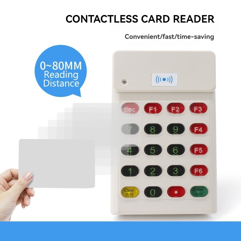 Imagem de Leitor RFID HF de Parede com Teclado USB com cenário de aplicação para compradores que comparam soluções de Leitores RFID HF de 13 —56 MHz.