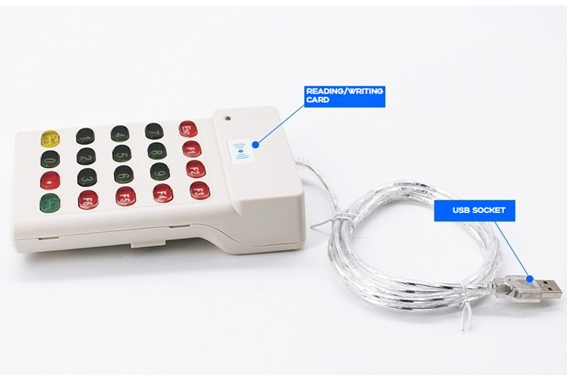 Leitor RFID LF personalizado com teclado seguro demonstrando leitura sem contato para compradores de soluções 125KHz Leitores RFID LF.