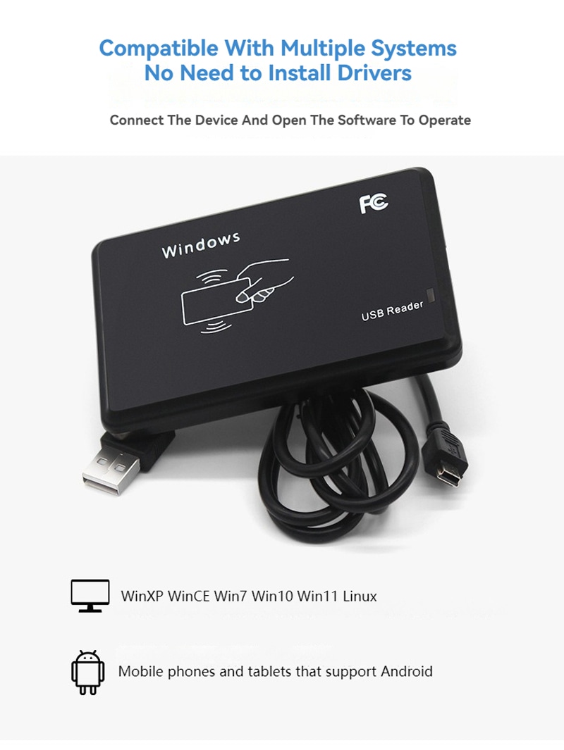 Leitor RFID de baixa frequência com design compacto para projetos que utilizam leitores RFID LF de 125KHz.