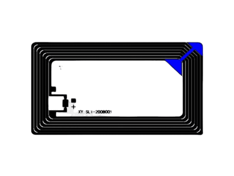 Diagrama técnico do layout circular da antena de cobre da etiqueta RFID HF, desenvolvido para oferecer desempenho estável na identificação de ferramentas.