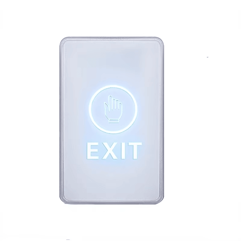 Imagem destacando a vista traseira do Botão de Saída Touch Inox com LED Tricolor para aplicações de Exit Buttons.